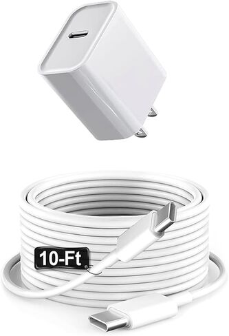 Apple iPad Charger, iPad Pro Charger, GKW 20W USB C Fast Charger for iPad 12.9/11/10.9 inch, Air 5th/4th, Mini 6th, 10th Generation, Apple Certified 10ft C to C Cable for New iPad 2022/2020/2018,2Pack in Saudi Arabia