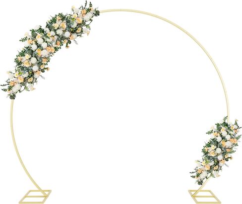 6FT Round Backdrop Stand Metal Circle Balloon Arch Frame, Backdrop Stand Arch, Wedding Arches for Ceremony Birthday Party Bridal Graduation Decoration Baby Shower(Gold) in Saudi Arabia