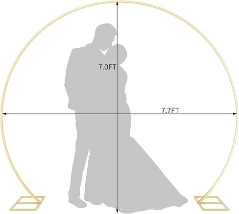 6FT Round Backdrop Stand Metal Circle Balloon Arch Frame, Backdrop Stand Arch, Wedding Arches for Ceremony Birthday Party Bridal Graduation Decoration Baby Shower(Gold) in Saudi Arabia