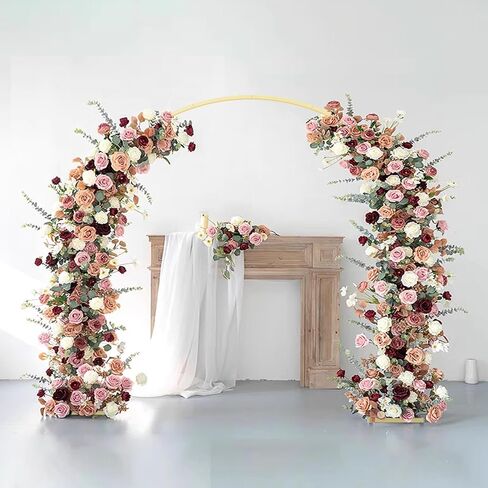 6FT Round Backdrop Stand Metal Circle Balloon Arch Frame, Backdrop Stand Arch, Wedding Arches for Ceremony Birthday Party Bridal Graduation Decoration Baby Shower(Gold) in Saudi Arabia