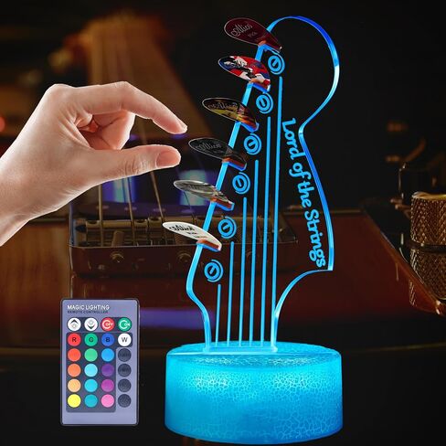 Guitar Pick Holder ، Light Up Guitar Pick (AA Beathy Powered) مع رف تخزين RGB 16-COLOR RACK ، قاموس باس كهربائي صوتي ، هدية إكسسوارات الجيتار (تشمل 6 اختيارات) in Kuwait