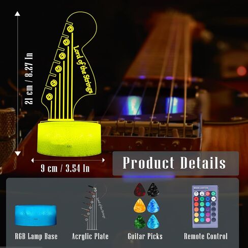 Guitar Pick Holder ، Light Up Guitar Pick (AA Beathy Powered) مع رف تخزين RGB 16-COLOR RACK ، قاموس باس كهربائي صوتي ، هدية إكسسوارات الجيتار (تشمل 6 اختيارات) in Kuwait