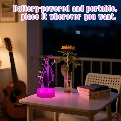 Guitar Pick Holder ، Light Up Guitar Pick (AA Beathy Powered) مع رف تخزين RGB 16-COLOR RACK ، قاموس باس كهربائي صوتي ، هدية إكسسوارات الجيتار (تشمل 6 اختيارات) in Kuwait