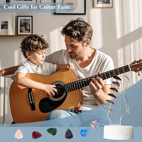Guitar Pick Holder ، Light Up Guitar Pick (AA Beathy Powered) مع رف تخزين RGB 16-COLOR RACK ، قاموس باس كهربائي صوتي ، هدية إكسسوارات الجيتار (تشمل 6 اختيارات) in Kuwait