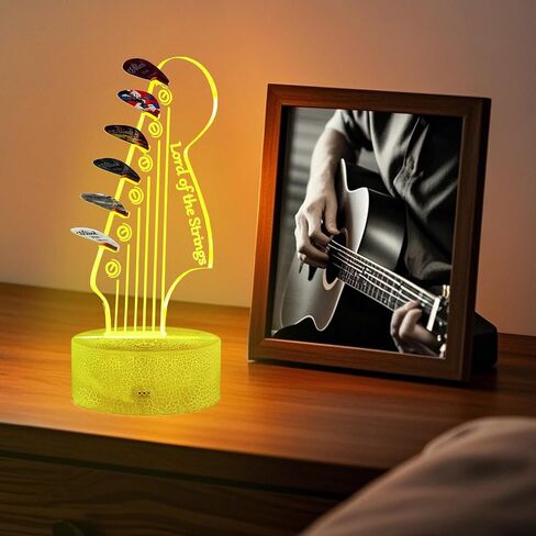 Guitar Pick Holder ، Light Up Guitar Pick (AA Beathy Powered) مع رف تخزين RGB 16-COLOR RACK ، قاموس باس كهربائي صوتي ، هدية إكسسوارات الجيتار (تشمل 6 اختيارات) in Kuwait