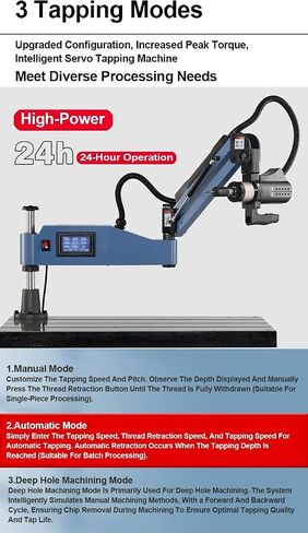 Electric Tapping Machine, M3-M16 US Stock Tapper, 360° Universal Tapping Arm with 9PCS ANSI Collets Included,Voltage 110V in Saudi Arabia