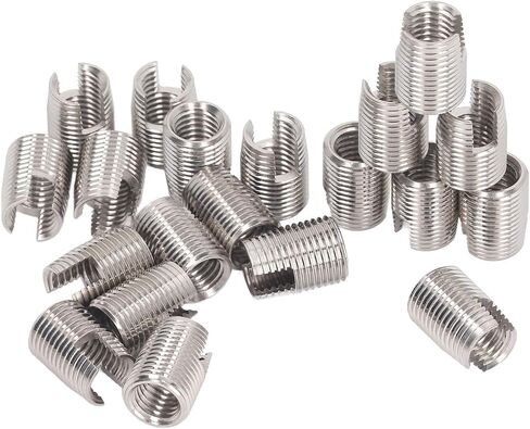 20PCS Slotted Self Tapping Threaded Insert, M16 X 1.5 22mm Self Tapping Slotted Screw Thread Insert Helicoil Thread Repair Kit Stainless Steel Thread Insert for Automobile in Saudi Arabia