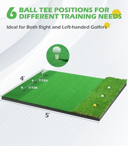 حصيرة الجولف: حصيرة غولف 5 × 4 قدمًا من أجل حصيرة ممارسات داخلية خارجية ، 3 في 1-حصيرة تدريبية تري تورف ، حصيرة تدريب على الجولف مع العشب الخام | العشب في Fairway | نايلون العشب لمزيد من التقطيع المتأرجح in Kuwait