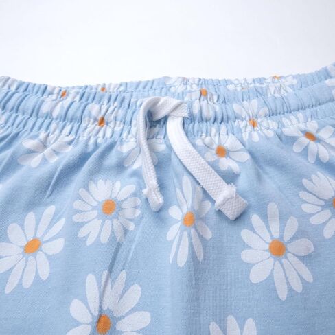 HonestBaby Cuffed Short 100% Organic Cotton for Infant Baby and Toddler Girls, Aloha Daisy (2-Pack) in Saudi Arabia