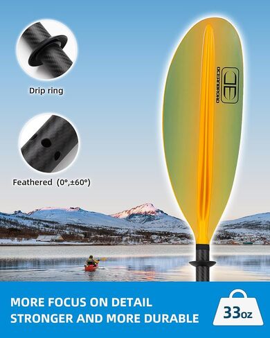Oceanbroad Carbon Carbon Kayak Paddle 90.5in/230cm ، 86in/218cm للبالغين من الكاياك القوارب المجذاف مع مقود مجداف in Saudi Arabia
