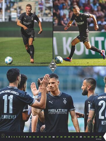 N neumannverlage - Borussia Mönchengladbach 2025 Calendar ، 48 × 64 سم ، تقويم كرة القدم مع النجوم الزخارف ، تقويم المعجبين مع أبرز كرة القدم ، والتواصل الحلزوني والتقويم الدولي in Saudi Arabia