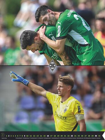 N neumannverlage - Borussia Mönchengladbach 2025 Calendar ، 48 × 64 سم ، تقويم كرة القدم مع النجوم الزخارف ، تقويم المعجبين مع أبرز كرة القدم ، والتواصل الحلزوني والتقويم الدولي in Saudi Arabia