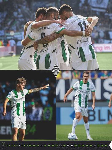 N neumannverlage - Borussia Mönchengladbach 2025 Calendar ، 48 × 64 سم ، تقويم كرة القدم مع النجوم الزخارف ، تقويم المعجبين مع أبرز كرة القدم ، والتواصل الحلزوني والتقويم الدولي in Saudi Arabia