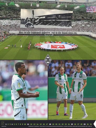 N neumannverlage - Borussia Mönchengladbach 2025 Calendar ، 48 × 64 سم ، تقويم كرة القدم مع النجوم الزخارف ، تقويم المعجبين مع أبرز كرة القدم ، والتواصل الحلزوني والتقويم الدولي in Saudi Arabia