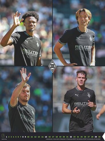 N neumannverlage - Borussia Mönchengladbach 2025 Calendar ، 48 × 64 سم ، تقويم كرة القدم مع النجوم الزخارف ، تقويم المعجبين مع أبرز كرة القدم ، والتواصل الحلزوني والتقويم الدولي in Saudi Arabia