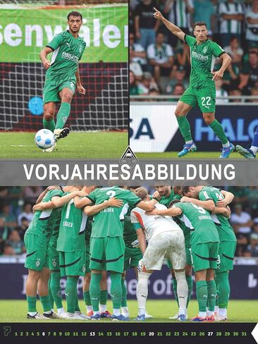 N neumannverlage - Borussia Mönchengladbach 2025 Calendar ، 48 × 64 سم ، تقويم كرة القدم مع النجوم الزخارف ، تقويم المعجبين مع أبرز كرة القدم ، والتواصل الحلزوني والتقويم الدولي in Saudi Arabia