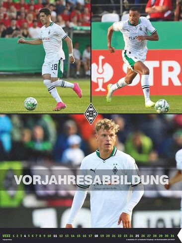 N neumannverlage - Borussia Mönchengladbach 2025 Calendar ، 48 × 64 سم ، تقويم كرة القدم مع النجوم الزخارف ، تقويم المعجبين مع أبرز كرة القدم ، والتواصل الحلزوني والتقويم الدولي in Saudi Arabia