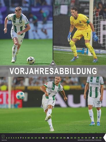 N neumannverlage - Borussia Mönchengladbach 2025 Calendar ، 48 × 64 سم ، تقويم كرة القدم مع النجوم الزخارف ، تقويم المعجبين مع أبرز كرة القدم ، والتواصل الحلزوني والتقويم الدولي in Saudi Arabia