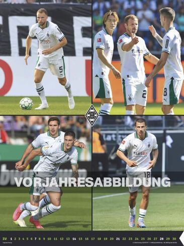 N neumannverlage - Borussia Mönchengladbach 2025 Calendar ، 48 × 64 سم ، تقويم كرة القدم مع النجوم الزخارف ، تقويم المعجبين مع أبرز كرة القدم ، والتواصل الحلزوني والتقويم الدولي in Saudi Arabia
