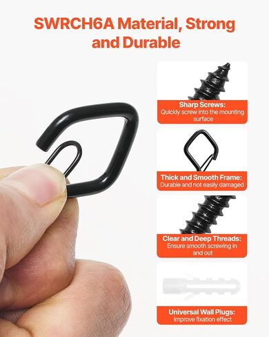 VEVOR 20 PCS Q-Hanger Hooks ، 2.17 في Q Hanger String Light Hooks في الهواء الطلق ، والسنانير المسمار في الهواء الطلق الثقيلة مع مشبك أمان ، لتعليق أضواء السلسلة في الهواء الطلق ، وأضواء عيد الميلاد ، والكؤوس ، والديكورات (أسود) in Saudi Arabia