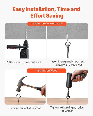 VEVOR 20 PCS Q-Hanger Hooks ، 2.17 في Q Hanger String Light Hooks في الهواء الطلق ، والسنانير المسمار في الهواء الطلق الثقيلة مع مشبك أمان ، لتعليق أضواء السلسلة في الهواء الطلق ، وأضواء عيد الميلاد ، والكؤوس ، والديكورات (أسود) in Saudi Arabia