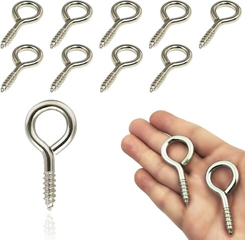 1/4 Eye Bolts Screw in,6 Pack Eye Screws for Wood,Heavy Duty Eye Hooks Screw Made of Premium Steel,for Hanging Plants,Shade Sails and Bird Feeders Indoors and Outdoors (6) in Kuwait