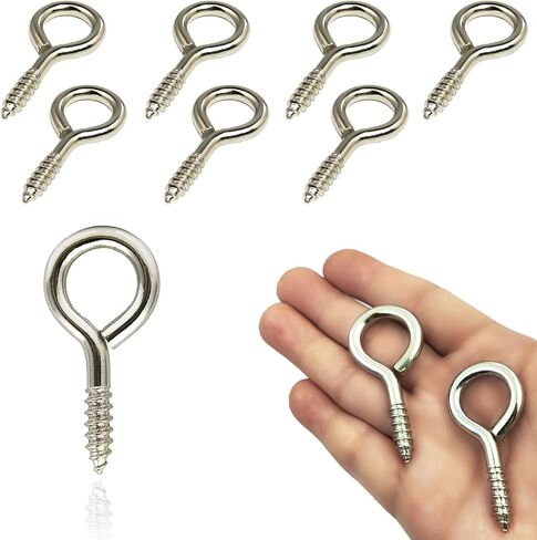 1/4 Eye Bolts Screw in,6 Pack Eye Screws for Wood,Heavy Duty Eye Hooks Screw Made of Premium Steel,for Hanging Plants,Shade Sails and Bird Feeders Indoors and Outdoors (6) in Kuwait
