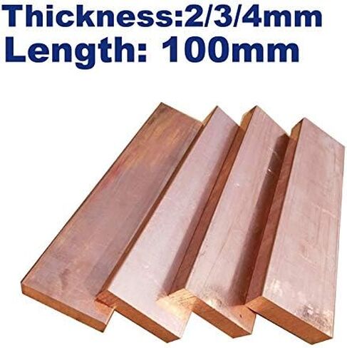 Pure Copper Sheets, 1 Pcs Square Purple Copper Sheet, 2/3/4mm Thickness Metal Sheet, DIY Craft Supplies, Industrial, Craft Materials(3x60x100mm 1pc) in Saudi Arabia