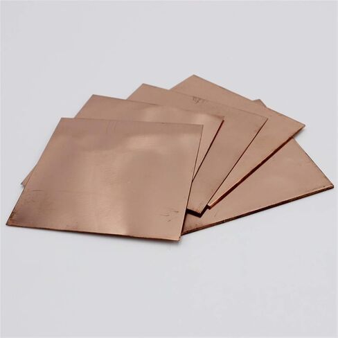 صفائح النحاس النقي ، 1 PCS T2 سبيكة النحاس رقيقة ، ورقة معدنية سمك 0.1-6.0 مم ، قطع الليزر بدقة ، مناسبة لمواد الملحقات الصناعية ، DIY الحرف اليدوية (2x100x100mm 1pc) in Saudi Arabia