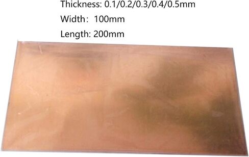 صفائح النحاس النقي ، 1pcs 0.1-0.5mm سماكة 99.9 ٪ صفيحة معدنية أرجوانية نقي ، لوحة نقاء عالية النقاء ، أداة إمدادات DIY الصناعة (0.3x100x200mm) in Saudi Arabia