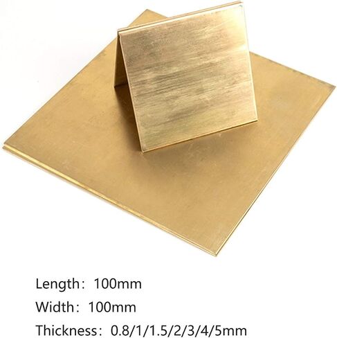 أوراق النحاس النقي ، 1pcs 1-5mm الشريط النحاسي H62 السميكة ، ورقة نحاسية رقاقة صفيحة رقيقة اللوية ، وسادة النحاس الإطار CNC DIY (100x100x3mm 1pc) in Saudi Arabia