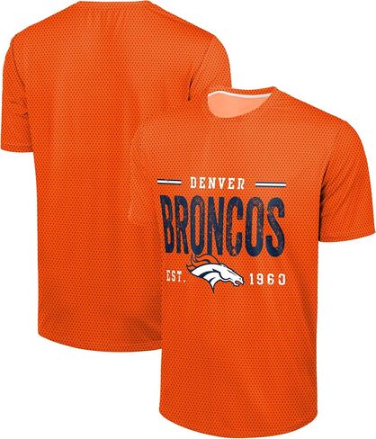 FOCO NFL Men's Officially Licensed Football Team Logo Wordmark Distressed Performance Team Color Crewneck T-Shirt in Saudi Arabia