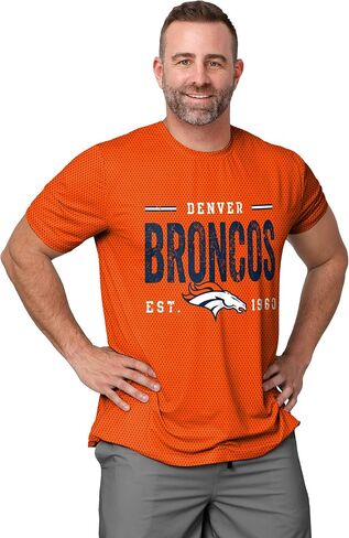 FOCO NFL Men's Officially Licensed Football Team Logo Wordmark Distressed Performance Team Color Crewneck T-Shirt in Saudi Arabia