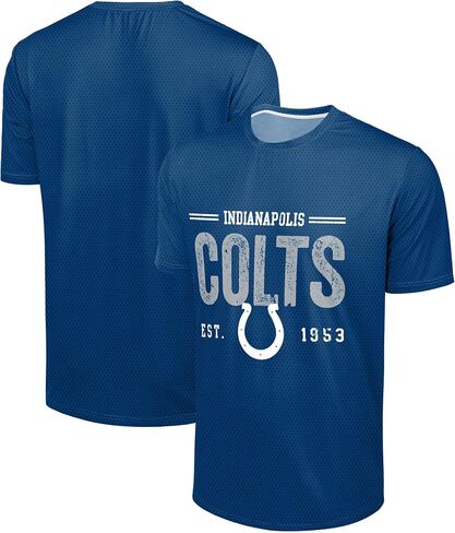 FOCO NFL Men's Officially Licensed Football Team Logo Wordmark Distressed Performance Team Color Crewneck T-Shirt in Saudi Arabia