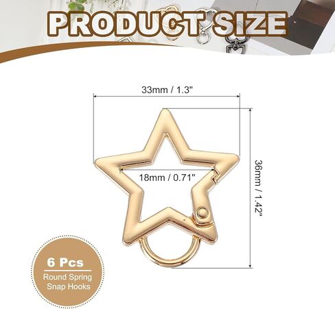 PATIKIL Star Keychain Clip, Star Key Ring Snap Hook Clips Zinc Alloy Trigger Spring Buckles in Saudi Arabia