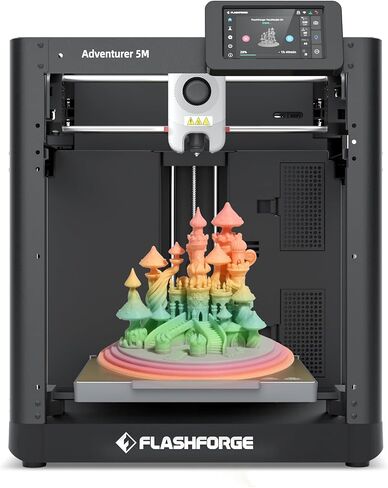 طابعة Flashforge Adventurer 5M ثلاثية الأبعاد للمبتدئين ، الطباعة السريعة 600 مم/ثانية ، محرك أقراص مباشر (280 درجة مئوية) ، المستوى التلقائي ، 8.7 "× 8.7" × 8.7 "لوحة بناء PEI - مثالية للمنزل والمدرسة والصناع in Saudi Arabia