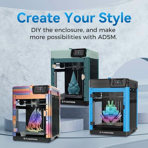 طابعة Flashforge Adventurer 5M ثلاثية الأبعاد للمبتدئين ، الطباعة السريعة 600 مم/ثانية ، محرك أقراص مباشر (280 درجة مئوية) ، المستوى التلقائي ، 8.7 "× 8.7" × 8.7 "لوحة بناء PEI - مثالية للمنزل والمدرسة والصناع in Saudi Arabia