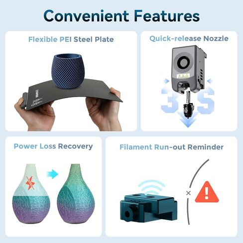 طابعة Flashforge Adventurer 5M ثلاثية الأبعاد للمبتدئين ، الطباعة السريعة 600 مم/ثانية ، محرك أقراص مباشر (280 درجة مئوية) ، المستوى التلقائي ، 8.7 "× 8.7" × 8.7 "لوحة بناء PEI - مثالية للمنزل والمدرسة والصناع in Saudi Arabia