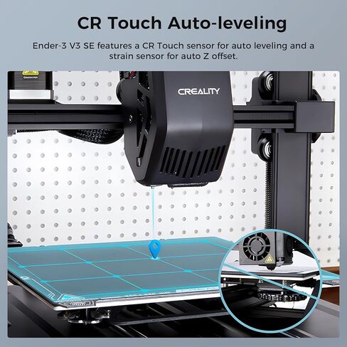 Creality Ender 3 V3 SE 3D Printer 250mm/s Max Printing Speed Upgraded Visual UI Auto Filament Loading and Unloading, Sprite Direct Extruder CR Touch Auto Leveling Dual Z-axis 8.66x8.66x9.84 inch in Saudi Arabia