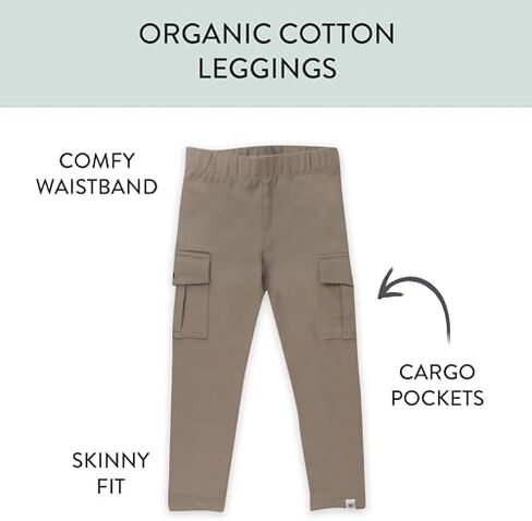 HonestBaby Multipack Leggings Skinny ، Flare and Cargo Pants Cotton Organic For Buds Birls ، in Saudi Arabia