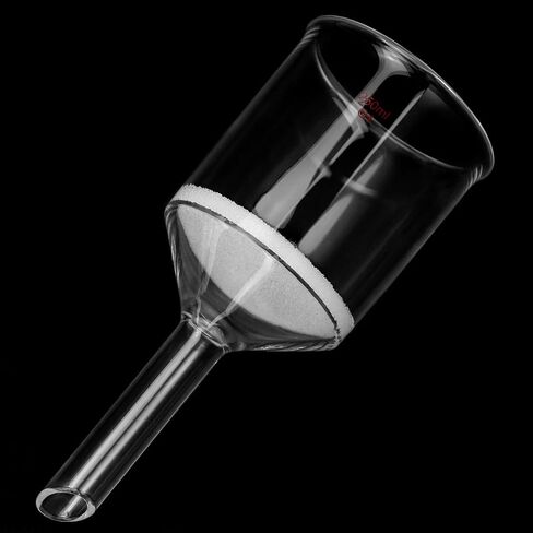 QWORK 250ml Filtering Buchner Funnel Medium Frit (G1) Lab Glassware with Standard 24/40 Joint and Vacuum Serrated Tubulation, 76mm I.D in Saudi Arabia