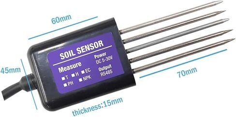 RS485 Modbus التربة مستشعر 7 في 1 يقيس درجة حرارة رطوبة التربة الرطوبة EC PH NPK (اللون: TH-EC-PH-NPK) in Saudi Arabia