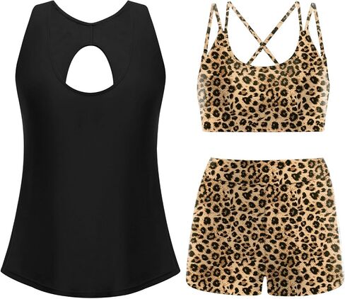 Ai'Mage Tankini Swimsuits للنساء 3 قطعة بدلات الاستحمام Criss Cross Tankini مع قمم الدبابات حمالة الصدر والراغاف in Saudi Arabia
