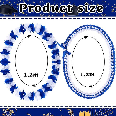2 PCS التخرج LEIS مضفر الشريط LEI 2025 ، قلادة زهرة التخرج الأحمر والأسود هاواي لايس لتوفيرات التخرج من الخريجين إكسسوارات الهدايا in Kuwait
