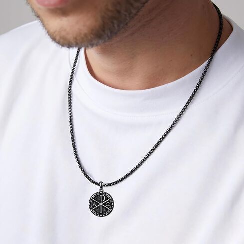 قلادة تشي Rho 925 Sterling Silver Chi Rho Alpha Omega PX XP Symbas in Kuwait