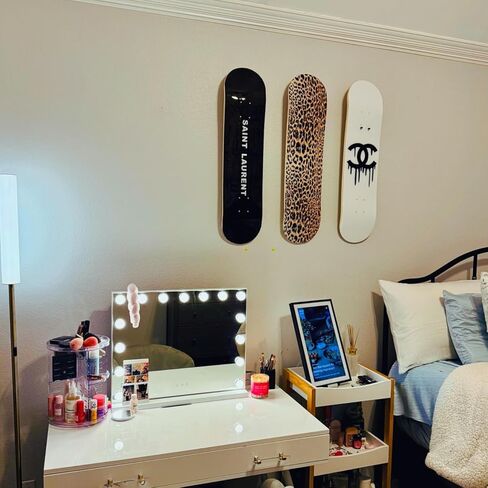 BDTrims 3 Pack Designer-Influenced Pop Art Skateboard Deck Set, Black White and Leopard Print, Premium 7-Ply Maple, Wall Decor, Customization Available in Kuwait