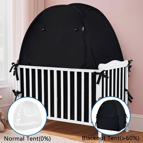 Akiky Blackout Tent Crib يطفئ خيمة Mini Mini Crib و Pack n Play Tent Trent Travel Crib ، غطاء سرير المظلة ، وجراب النوم للأطفال الصغير in Saudi Arabia