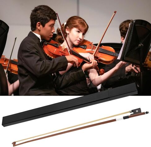 Brazilwood Ebony Frog Violin Bow, Professional 4/4 Full Size Ebony Wood Frog Violin Arbor with Case and Maple Bridge,Well Balance Fiddle Bow with Sheepskin Bow Grip White Horse Hair for Student Adult in Saudi Arabia
