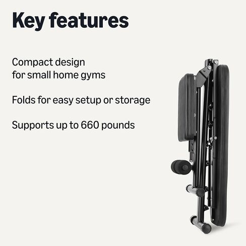Amazon Basics Adjustable Workout Weight Bench Press, Foldable for Home Gym, Black in Saudi Arabia