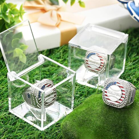 Landical 12 Set Championship Ring with Display Case and Stand Holder Championship Ring Box Acrylic Display Case and Holder Champion Trophy Rings for League Winner in Saudi Arabia